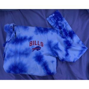 Women’s Buffalo Bills NFL Tye-Dye Zip Up Hoodie Sweatshirt